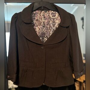 Maurices Black Blazer with Paisley Lining